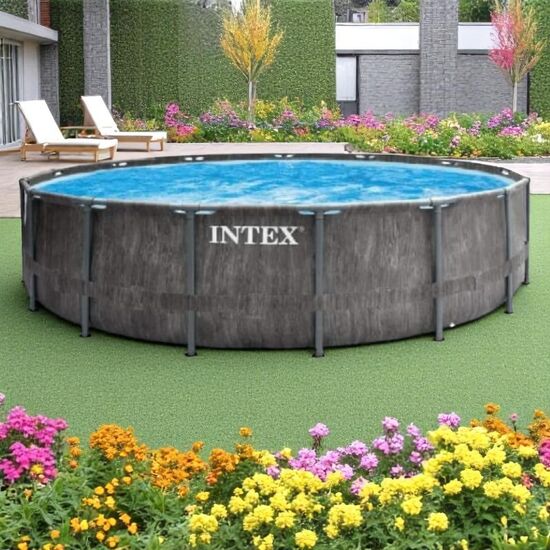 Бассейн INTEX GREYWOOD PRISM FRAME PREMIUM, металлический каркас, 457 x 122 см, 16 805 л