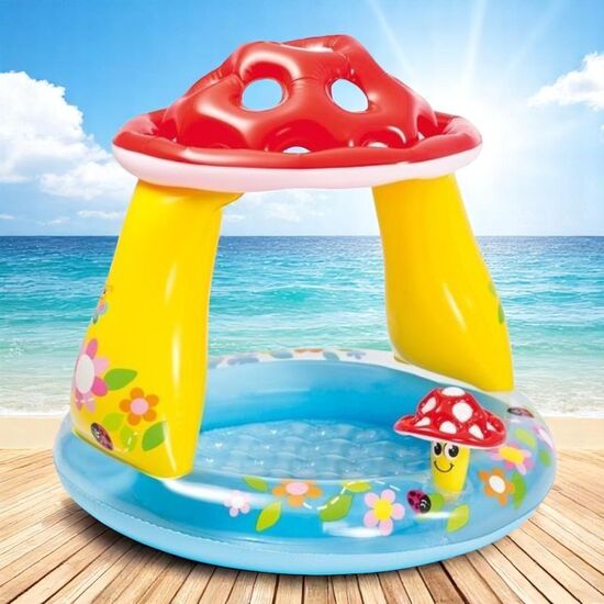 Piscina gonflabila pentru copii INTEX Ciuperca cu baldachin,  45 l, 1-3 ani, 102 х 89 cm