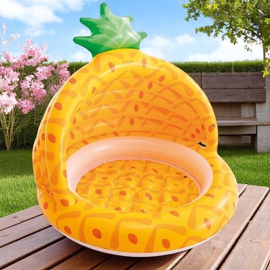 Piscina gonflabila INTEX Ananas pentru copii, cu baldachin, 102х94 cm, 45 l, 1-3 ani