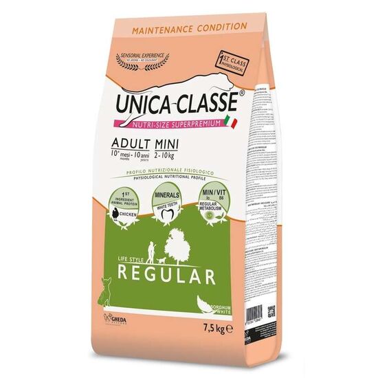 Hrana uscata UNICA CLASSE Adult Mini Regular, pentru caini, 7.5kg