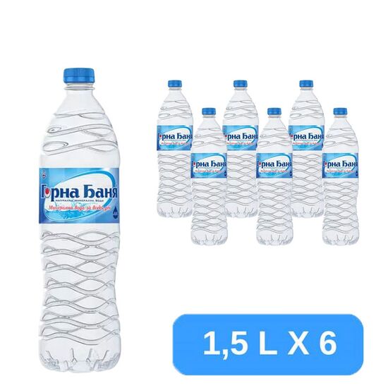 Set ГОРНА БАНЯ Apa minerala, plata, 1.5 l Pet, 6 buc