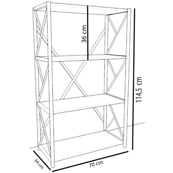 Etajera REMAKS 4 Shelf Metal Walnut, 4 image