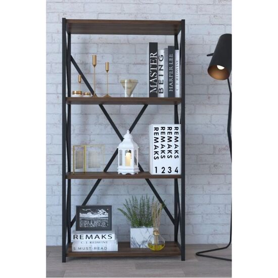 Etajera REMAKS 4 Shelf Metal Walnut, 2 image