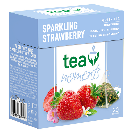 Чай TEA MOMENTS Sparkling Strawberry, 20 пирамидок x 1.7 г