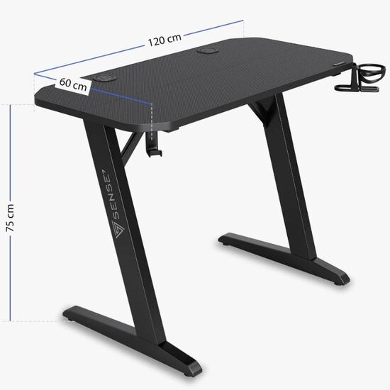 Masa gaming SENSE7 Nomad Basic, 120 x 60 cm, 4 image