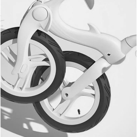 Bicicleta fara pedale pliabila 4PLAY Dolphin, negru si alb, 2 image