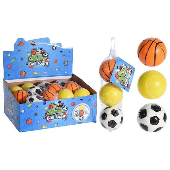 Set mingi pentru copii (baschet, tenis, fotbal), 7 cm, 3 buc