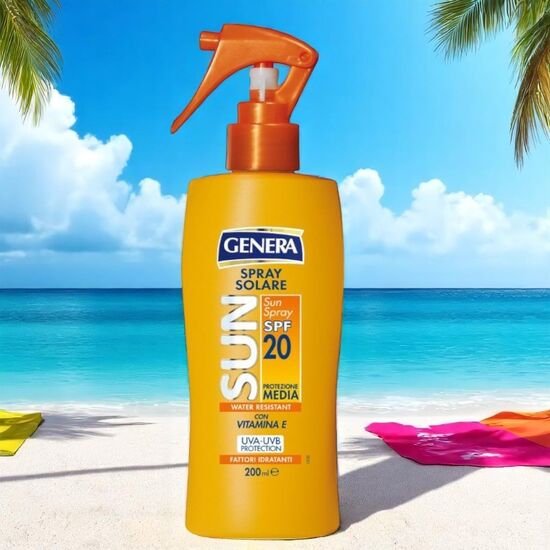 Спрей солнцезащитный для тела и лица GENERA Sun SPF20, 200мл
