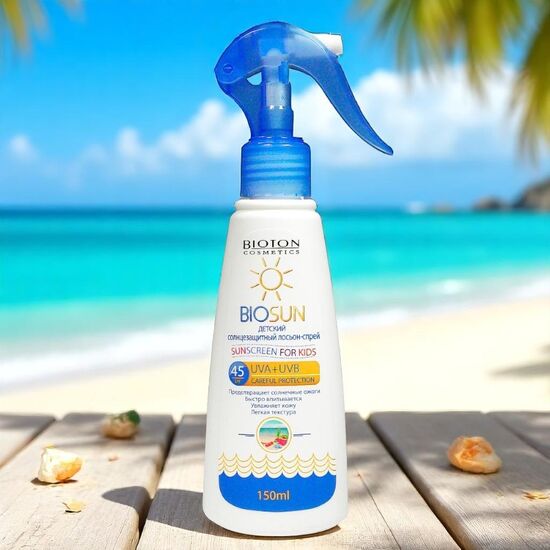 Lotiune-spray protector pentru copii BIOSUN SPF45, 150 ml