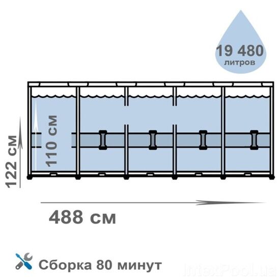 Piscina BESTWAY STEEL PRO MAX, 488х122 cm, 19480 L, cadru metalic, 7 image
