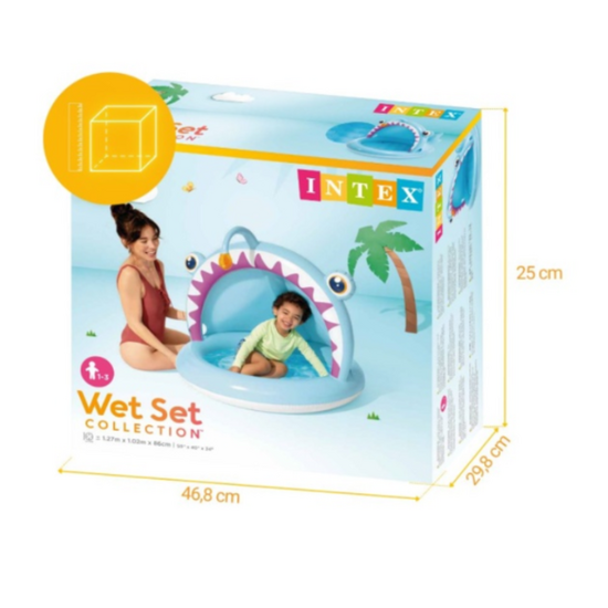 Piscina gonflabila pentru bebelusi INTEX Pestele Pescar, 127 x 102 x 86 cm, 45l, 1-3 ani, 7 image