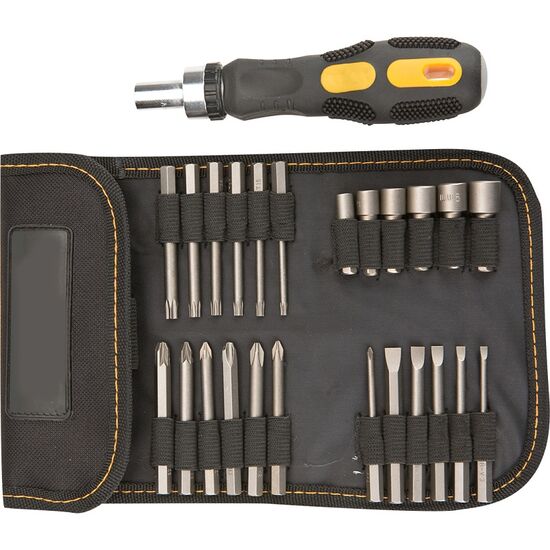 Șurubelniță + capete și accesorii TOPEX, (1 set – 26 buc), 39D352