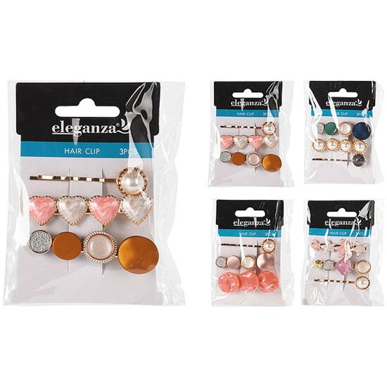 Set agrafe Eleganza Pietre, 6 cm, 3 buc