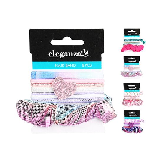 Set elastice pentru par Eleganza, 10 cm, 8 buc