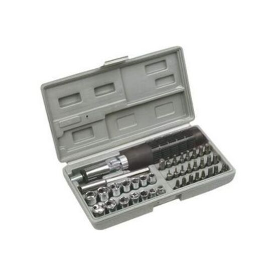 Отвертки с трещоткой + наконечники и головки TOP TOOLS, (1наб-40шт), 39D386