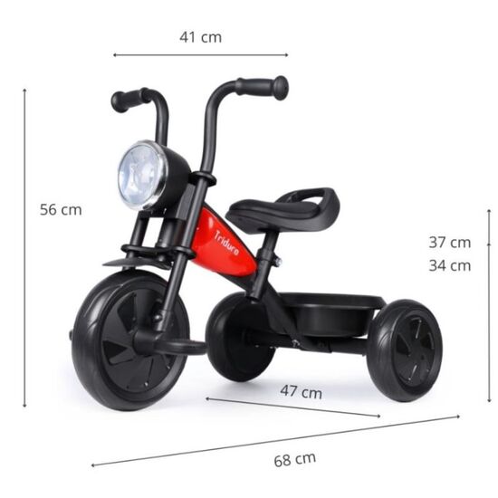 Bicicleta copii QPLAY Triduro Red, 7 image