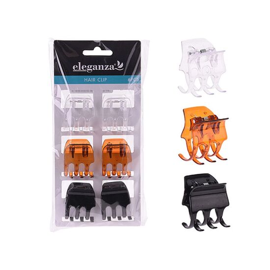 Set agrafe pentru par Eleganza Crab, 3.5 cm, 6 buc
