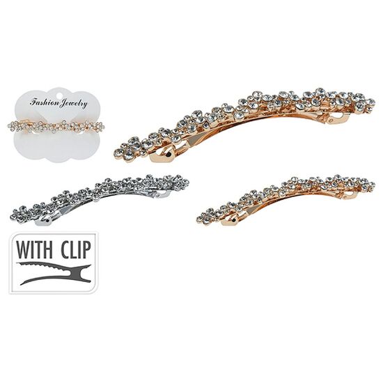 Agrafa pentru par Eleganza Strasuri, 8.5 cm, metal
