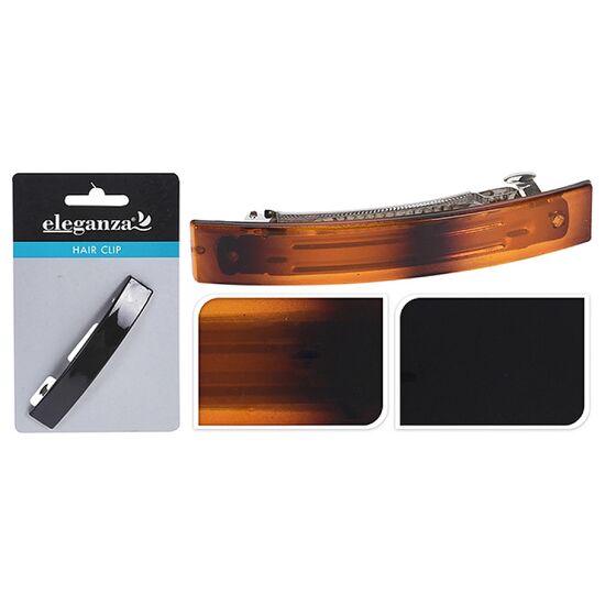 Agrafa pentru par Eleganza, 9х1.5 cm, chihlimbar, plastic