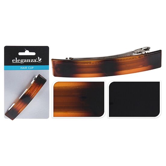 Agrafa pentru par Eleganza, chihlimbar, plastic, 11 cm