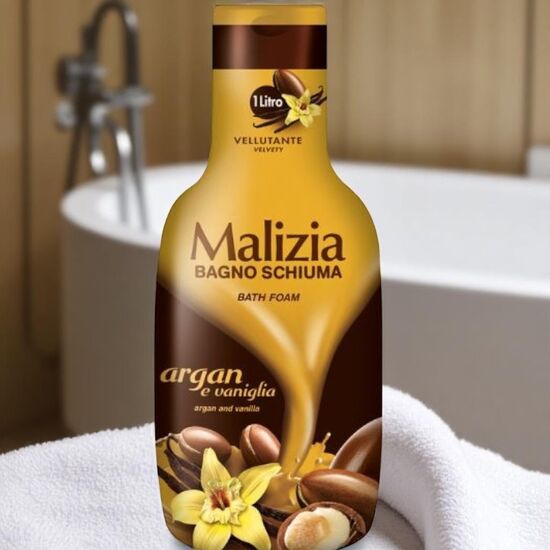 Gel-spuma pentru dus si baie Malizia, argan si vanilie, 1 L