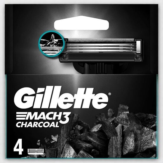 Запаска для бритвы GILLETTE Charcoal, 4 шт