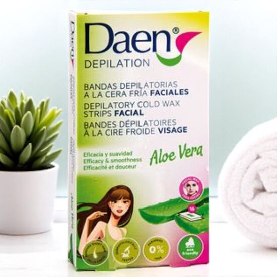 Восковые полоски DAEN c Aлоэ, для лица, 16 шт