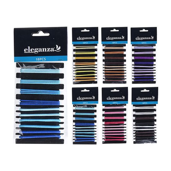 Set elastice pentru par Eleganza, subtiri, 18 buc