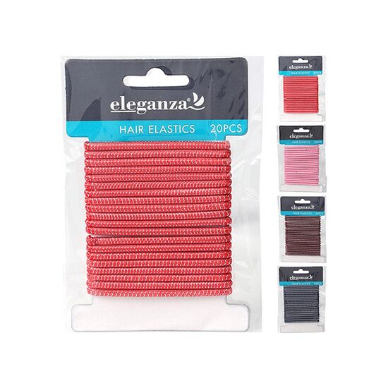 Set elastice pentru par Eleganza, subtiri, 20 buc