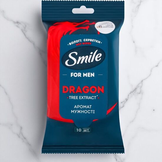 Servetele umede SMILE Men, cu extract de Dragonier, 10 buc