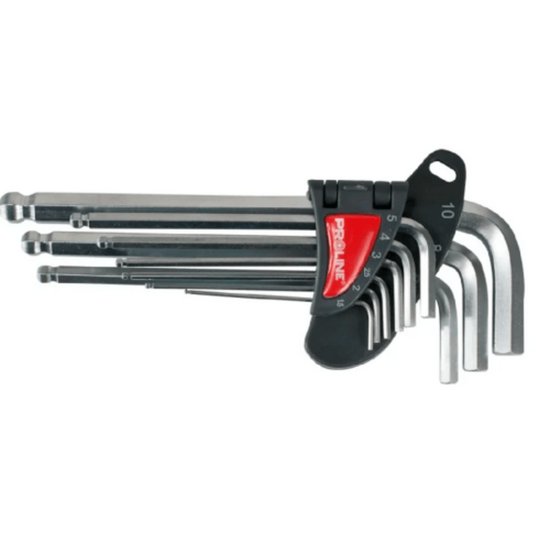 Set de chei hexagonale PROLINE cu cap sferic, 1.5-10 mm, (9 bucăți)