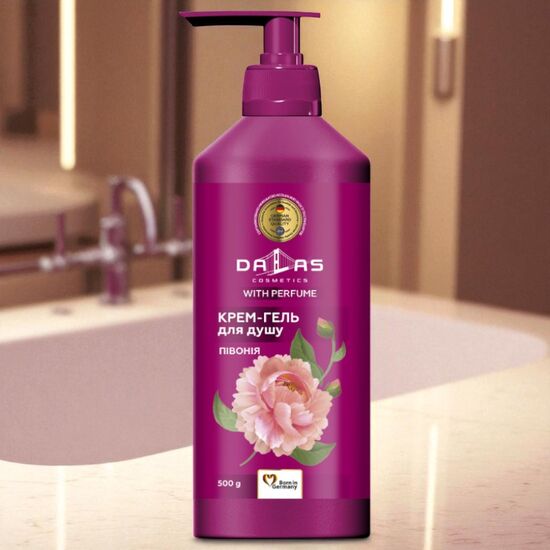 Crema-gel de dus DALAS COSMETICS, bujor, 1000 ml