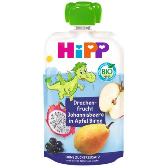 Пюре HIPP Драконий фрукт, черная смородина и груши, с 1 года, 100 г
