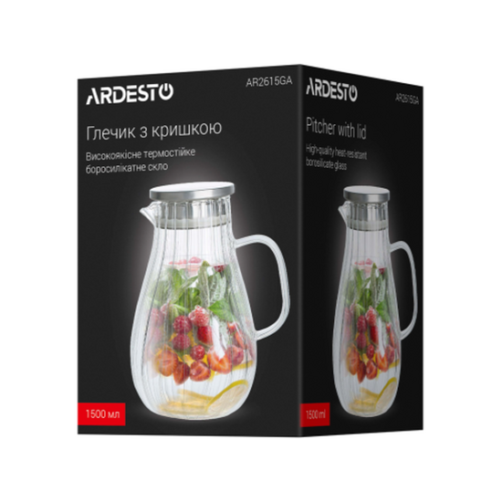 Urcior cu capac ARDESTO Iceberg, 1500 ml, transparent, 5 image