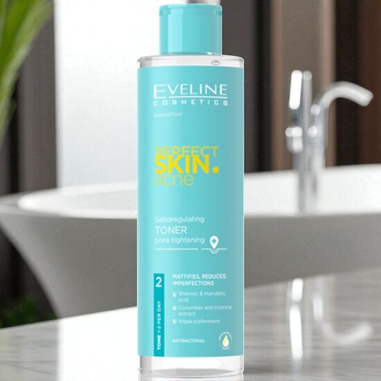 Тоник для лица EVELINE Perfect Skin Acne, себорегулирующий, сужающий поры, 200 мл