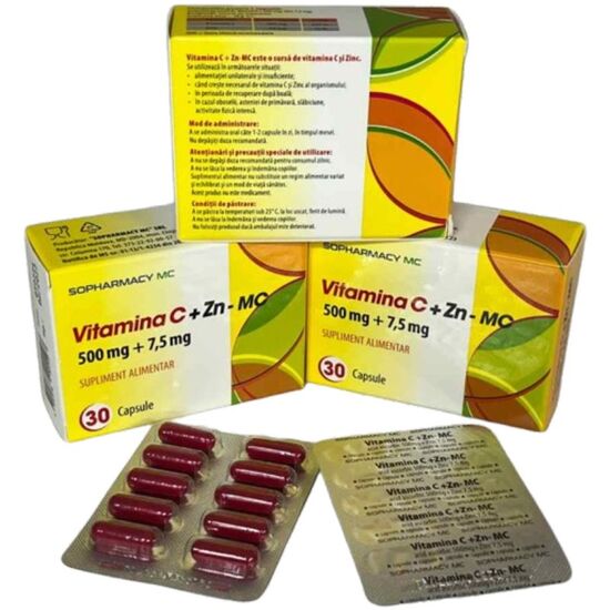 Капсулы SOPHARMACY MC Витамин C + Цинк, 30 шт, изображение 4