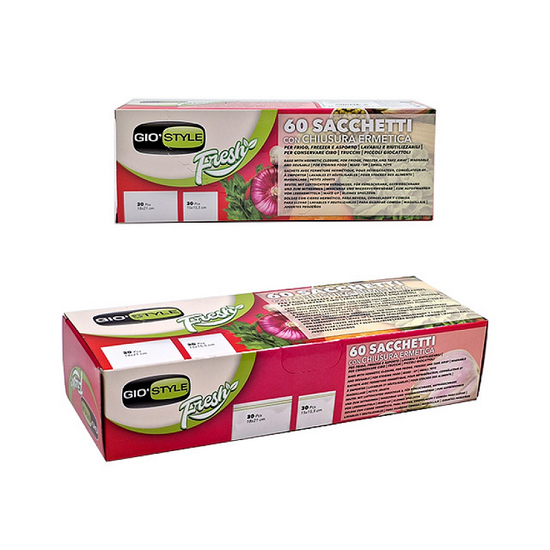 Пакеты для хранения продуктов GioStyle Fresh, с герметичным замком, 60шт