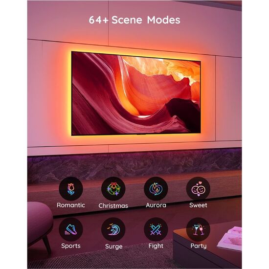 Подсветка для ТВ GOVEE RGB TV Backlight (40”-60”), многоцветная, изображение 5