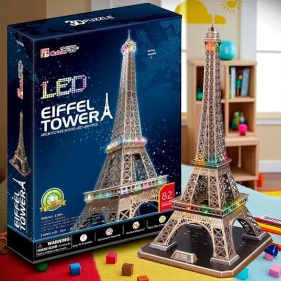 3D пазл CUBICFUN Эйфелева башня, с подсветкой, 82 элементов