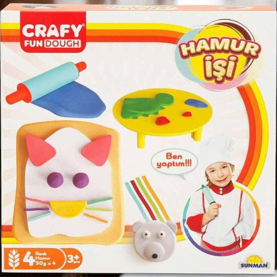 Set pasta de modelat CRAFY Fun Dough "Mom's Pastry", 6 elemente, 4 x 50 g