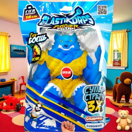 Figurina elastica ELASTIKORPS Extra Force Lup Blupus, 16 cm, 2 image