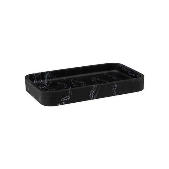 Organizator baie 5Five Lea, 19х11х2.5 cm, negru, efect marmura
