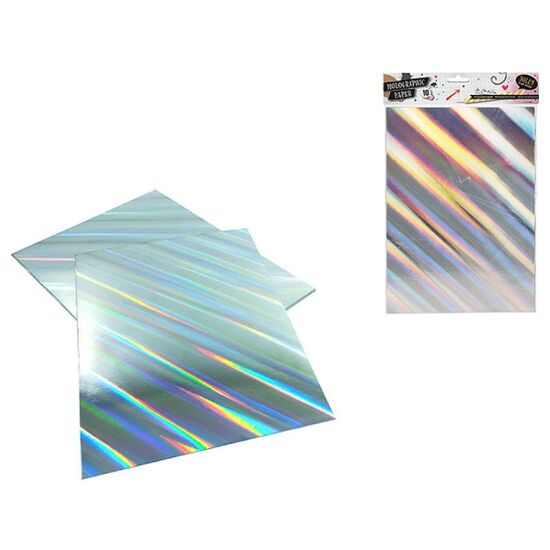 Hartie colorata holografica FREE&EASY A4, 10 foi