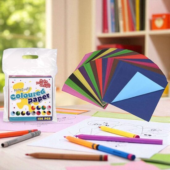 Set de hartie colorata Art&Craft, 156 foi, 7.5 х 7.5 cm