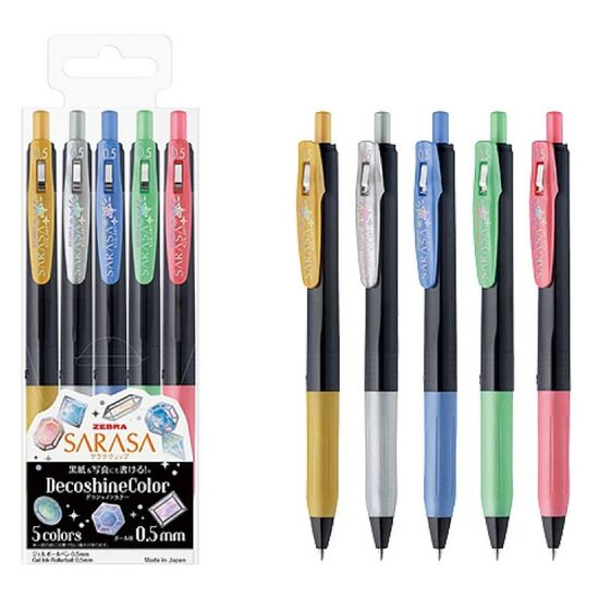 Набор ручек гелевых ZEBRA Sarasa Clip Decoshine, 0.5 мм, 5 шт, изображение 2