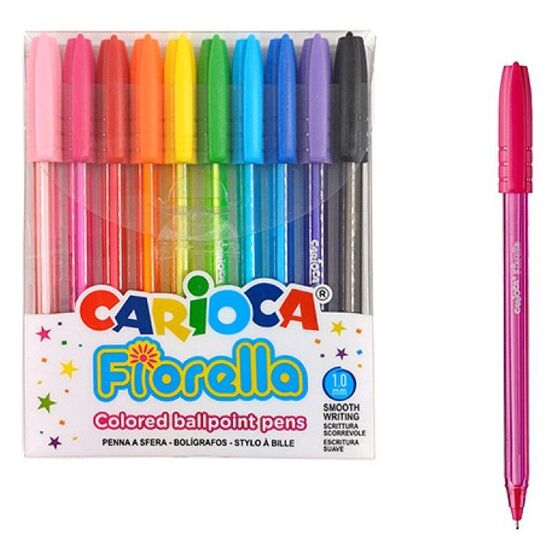 Set pix cu bila CARIOCA Fiorella, 10 culori, blister