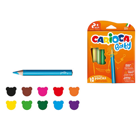 Набор карандашей цветных CARIOCA Baby, для детей 2+, 10шт
