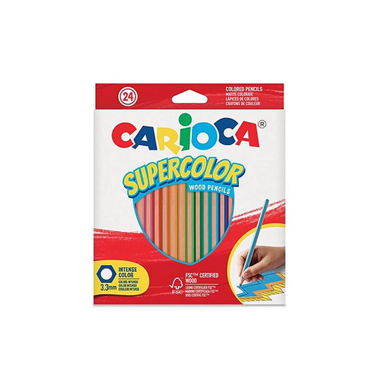 Set de creioane colorate CARIOCA SuperColor, 24 bucăți