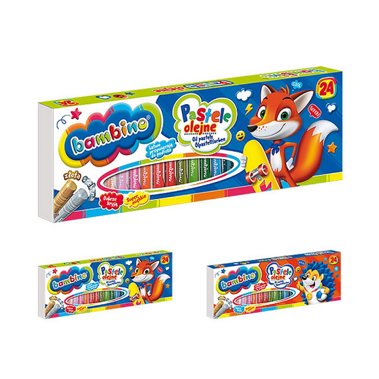 Set de creioane cerate uleioase BAMBINO, 24 bucăți