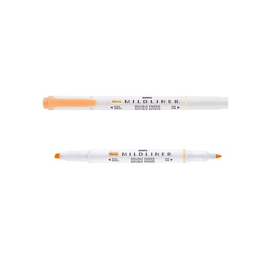 Marker ZEBRA Mildliner, fluorescent, pe doua fete, Orange